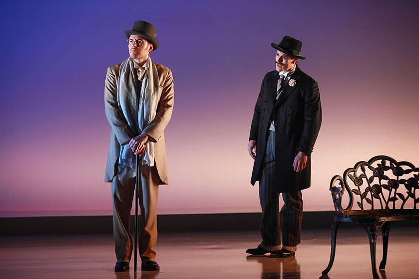 Callum Adams as Newland Archer and Michael Underhill as Dallas in The Age of Innocence, 2024. Photo by Jim Cox.